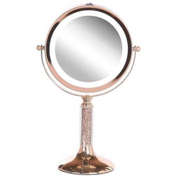 Specchio Cosmetico LED Ferro Rosa Dorato 13 cm
