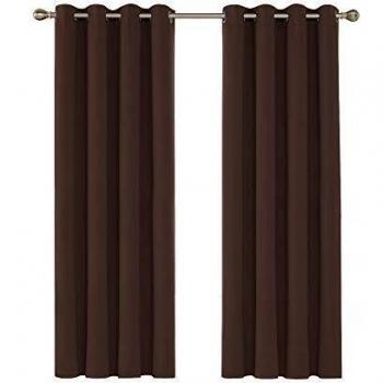 Deconovo Wintergardinen Blickdicht 160x132cm Dunkelbraun 2er Set