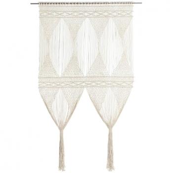 Cortina de Macramé Algodón 140x240 cm Ventana Translúcida