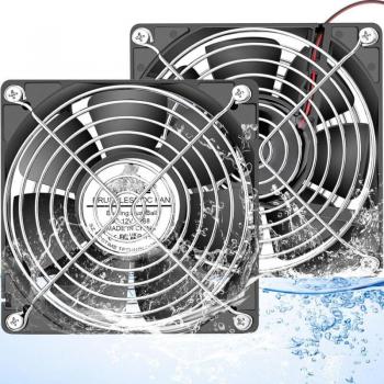 Ventilateur 120 mm x 25 mm, étanche et sans balais, 12 V CC, double roulement à billes – deux broches, pack de deux