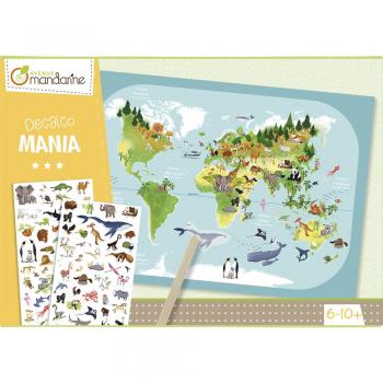 Detailní mapa světa s zvířaty podle regionů