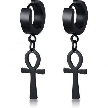 Michael Style Men's Ankh Dangle Earrings