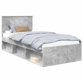Grey Concerte Pine Bed Frame – 90x190 cm, VidaXL