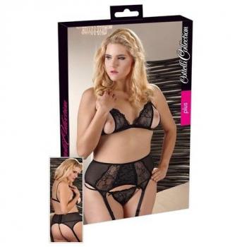 Cottelli Plus Erotik Strapsset 2XL in Schwarz