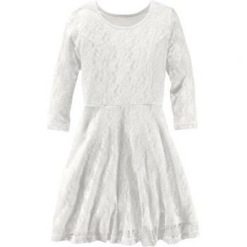 KIDSWORLD Jerseykleid „Spitzen‑Jersey“ – Elegantes Knielänge‑Kleid, Rundhals