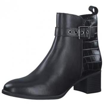 Marco Tozzi Myla Black Ankle Boots for Women, Block Heel, Size 3