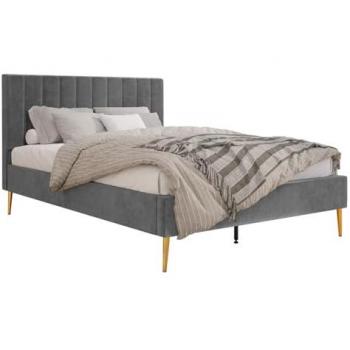 Somier Incluido: Cama Miramar 139 Doble Gris tapizada