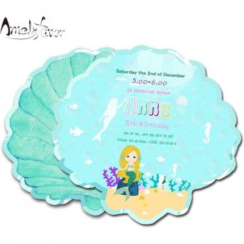 Invitaciones de Fiesta Tema Sirena para Niños