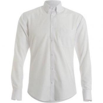 Kustom Männer Oxford-Twill Hemd mit langen Ärmeln Hellblau 16.5