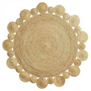 Tapis rond en jute ajouré