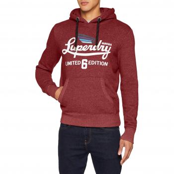 Superdry Herren Pullover Icarus Kapuze, Rot (Burgunder Birdseye Vo8), X-Small
