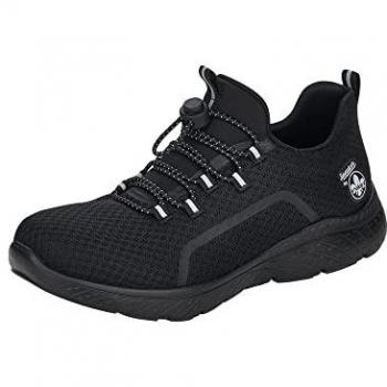 Rieker Slip-On Sneaker, schwarz, Damen, Freizeitschuh, Gr. 36, mit Schnellverschluss