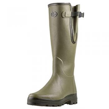 Le Chameau olivgrüne Gummistiefel mit Jersey-Lining