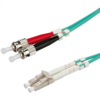 Fibre Optic Patch Cable LC Duplex to ST Duplex, 10m, OM3, 50/125µm
