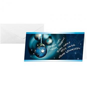 SIGEL Weihnachtskarten Set, 10 Stück, DIN lang, mit festlichem Design