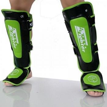 Espinillera Talla XS 4Fighter Pro Thai en Negro Verde