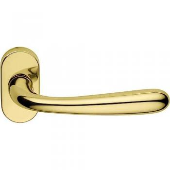 Poignée de porte ovale blindée droite brillante