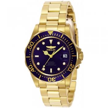 Men’s Invicta 8930 40mm Automatic Pro Diver Watch in Gold Stainless Steel with Blue Dial