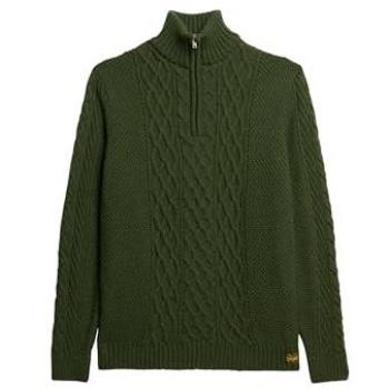 Superdry Homme Pull Vert Torsadé Jacob Taille XL