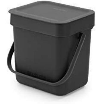 Brabantia Recipiente Sort&Go para residuos orgánicos, 3 litros, gris