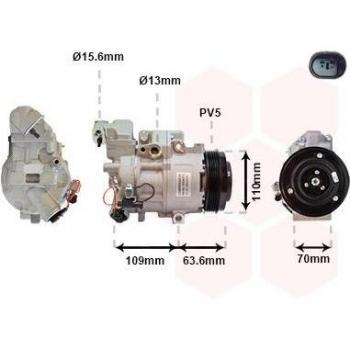 Compresseur de climatisation 3000K075 VAN WEZEL (Mercedes‑Benz Classe A)