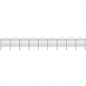 Recinto Giardino in Acciaio Nero con Punta a Lancia (1,5-1,75)x15,3m