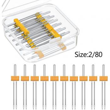 Kit de 10 Aiguilles Jumelles pour Machine à Coudre