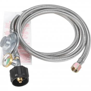 5ft Propane Regulator Hose with Gauge for Camping and Grilling