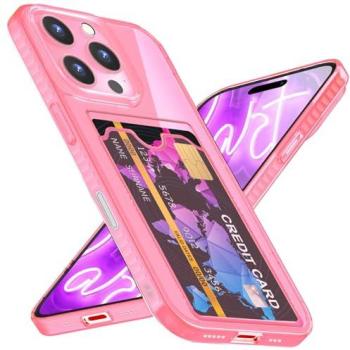 Nalia Rosa Silikonhülle mit integriertem Kartenhalter für iPhone 16 Pro