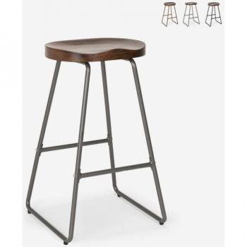 Tabouret design en métal et bois pour restaurant Carbon