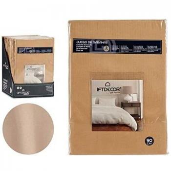 Beige Bettwäsche-Set für 90er-Bett (3 Stücke)