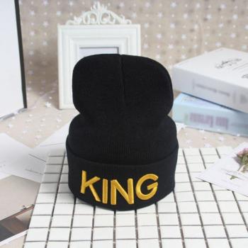 Embroidered King Queen Beanies