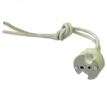 Keramikfassung für 12V Halogenlampe mit 15 cm Silikonkabel