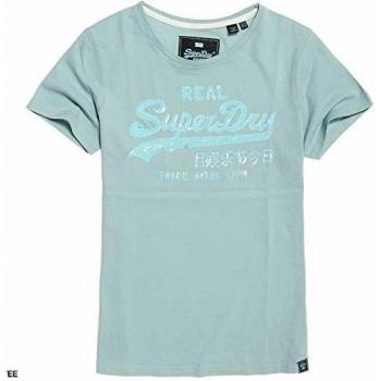 Superdry T-Shirt Femme Vintage Logo Tonal Sequin, Blu (Tourmaline M2n), X-Small