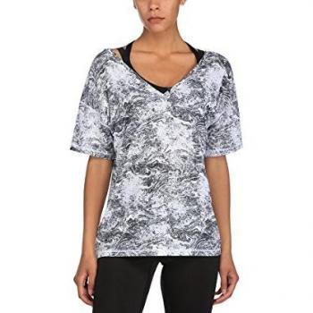 515721 02 A76c Puma Women's Dancer Drapey T-Shirt in Grey and White
