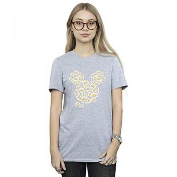 Grey Chamomile Head Cotton Boyfriend Tee, Disney Character Print – Women’s Small