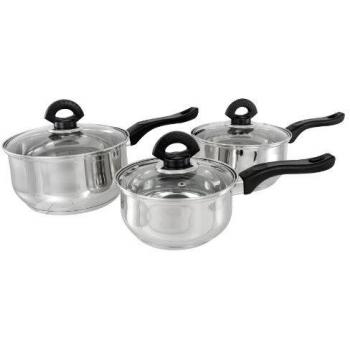 Buckingham 16-18-20 Saucepan Trio – 1.6L, 2.3L, 3.2L
