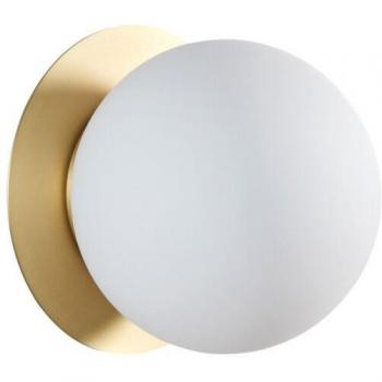 Millumine Applique Laiton Mat IP44, verre opale