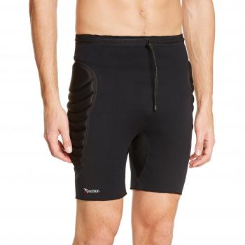 Neoprene-Padded GK Training Shorts in Black and Red, Large