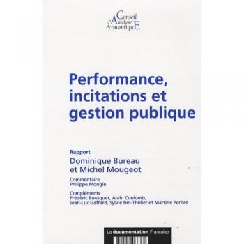 Performance, incitations et gestion publique (CAE n.66)