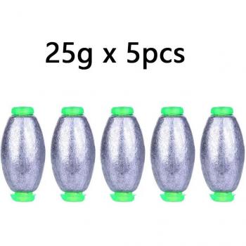 Fishing Weight Sinkers Olive Shape (2g-30g, 5/10 Pack)