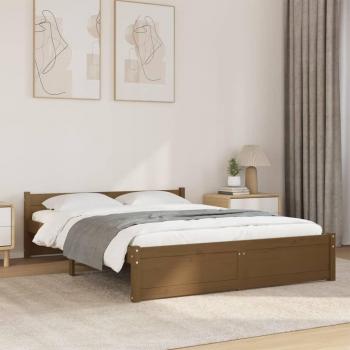 VidaXL Solid Wood Bed Frame 140x200 cm Honey Brown