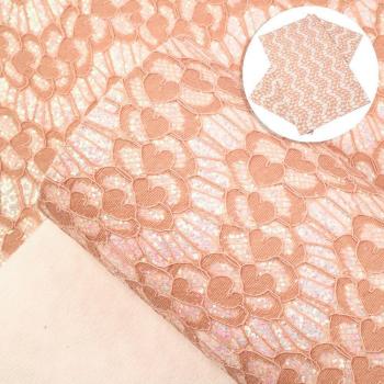 30x140cm DIY Chunky Glitter Synthetic Leather Lace Flower Material