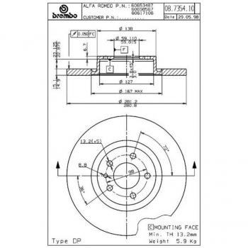Disco FR. Ant. BRECO BB08.7354.10
