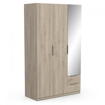 Armoire 3 portes avec miroir et tiroirs