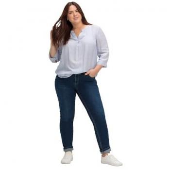 Sheego Curvy-Schnitt Stretch-Jeans, Größe 48, blau