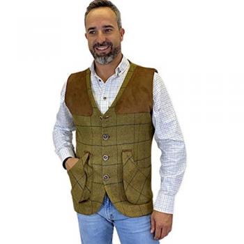 Chaleco de Caza Pasión Morena Hombre 07008 – Modelo Camel Tiradora Tweed