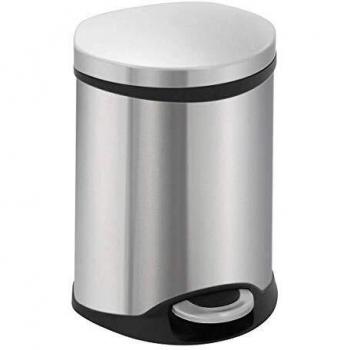 Cestino a pedale a forma di conchiglia in acciaio inox