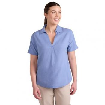 Women's Breathable Breeze II Linen Shirt – Blue, Size 12