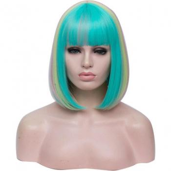 GAKA Short Pastel Rainbow Cosplay Wig